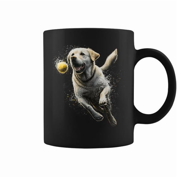 Yellow Labrador Retriever Chasing A Ball Labrador Retriever Coffee Mugs