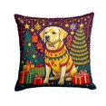 thumbnail image 1 of Yellow Labrador Retriever Christmas Fabric Decorative Pillow 14 in x 14 in, 1 of 2