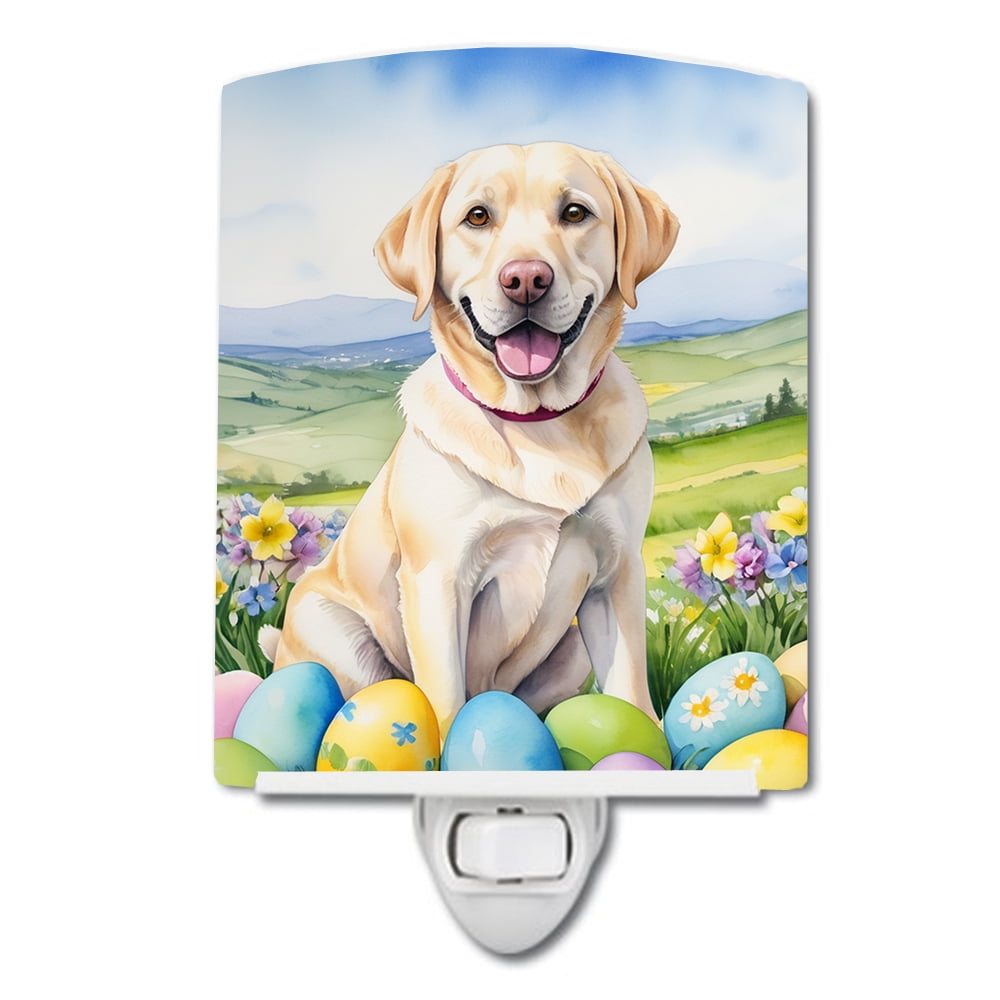 Yellow Labrador Retriever Easter Egg Hunt Ceramic Night Light 4 in x 6