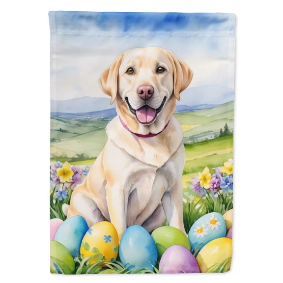 Yellow Labrador Retriever Easter Egg Hunt Garden Mailbox Flag Double Sided 2-Ply Polyester Decorative Yard Flag for Outdoor Patio Lawn Multicolor