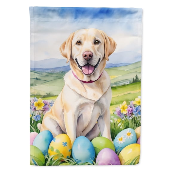 Yellow Labrador Retriever Easter Egg Hunt House Flag 28 in x 40 in