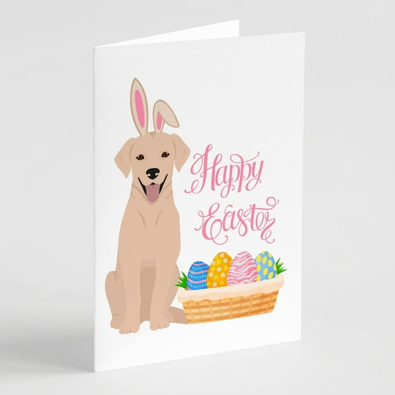 Yellow Labrador Retriever Easter Greeting Cards and Envelopes Pack of 8 7 in x 5 in