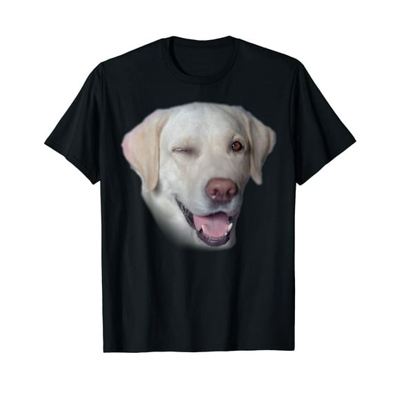 Yellow Labrador Retriever Face Black T-Shirt