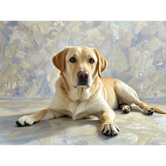 Yellow Labrador Retriever Framed Canvas Wall Art Canvas Prints Poster Paintings Labrador Wall Art for Living Room Bedroom Bathroom Office Dining Room Restaurant Hotel Home Wall Decor 12x16 Inch