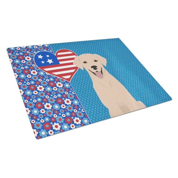 Yellow Labrador Retriever Glass Cutting Board Large 12 in x 15 in