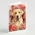 thumbnail image 1 of Yellow Labrador Retriever Valentine Roses Greeting Cards Pack of 8 7 in x 5 in, 1 of 3