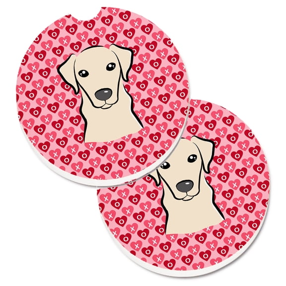Yellow Labrador Set of 2 Cup Holder Car Coasters
