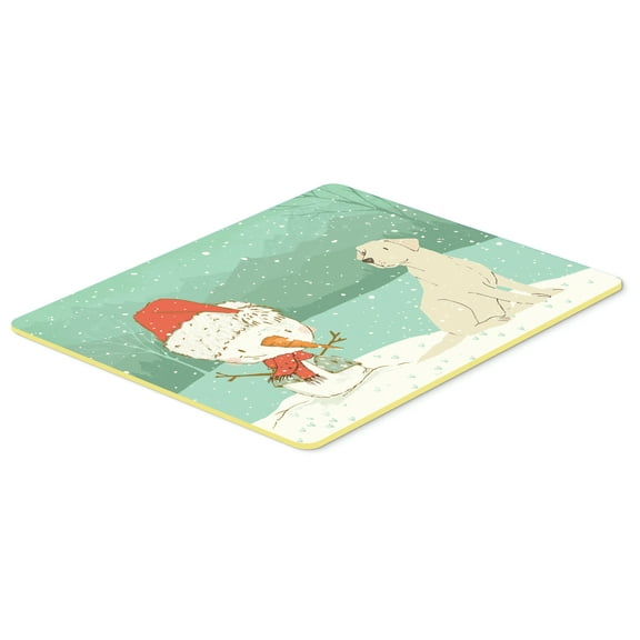 Yellow Labrador Snowman Christmas Kitchen or Bath Mat 24x36
