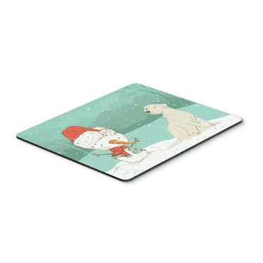 Yellow Labrador Snowman Christmas Mouse Pad Hot Pad or Trivet