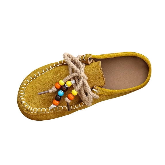 Yellow Ladies Mules Closed Toe Embroidered Flat Sole Lightweight Footwear For Daily Casual Wear Easy Slip On All Day Walking Shoes Size 37