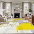 thumbnail image 1 of Yellow Large Area Rug 8x10 FT, Non Slip Living Room Throw Carpet, Modern Geometric Grey Oil Painting Abstract Washable Soft Indoor Outdoor Carpet Non-Shedding Rug for Bedroom Dining Room, 1 of 9