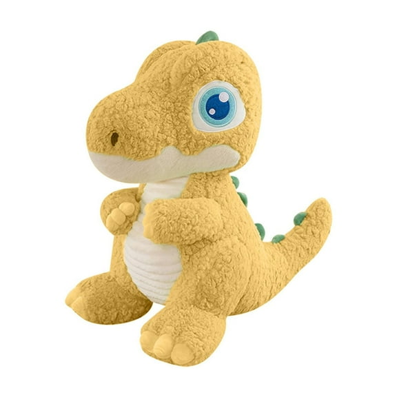 Yellow Large Eyed Dinosaur Stuffed Animal Ultra Soft Plush Toy For Kids