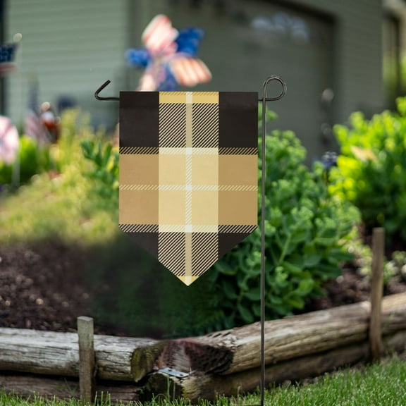 Yellow Lattice Garden Flag 18" x 12.5" Double Sided Yard Lawn Outdoor Decor Small Yard Flags