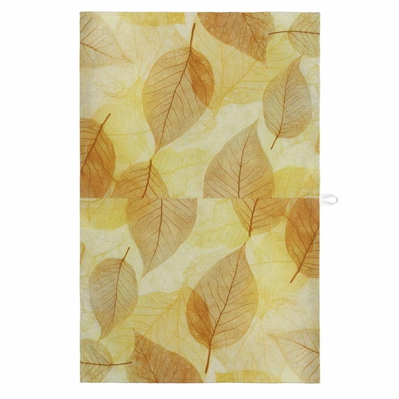 Yellow Leaf Kitchen Towels Dish Towel Pack of 1 Abstract Modern Amber Leaf Veins Fall Foliage Soft Dish Cloth Set Absorbent Dishcloth for Drying Dishes, Hand Towels 18 x 28 Inches