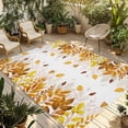 thumbnail image 1 of Yellow Leaf Outdoor Rug 4x6 Ft - Reversible Patio Rug Outdoor Camping Rugs, Fall Plant Country Vintage Watercolor White Indoor Outdoor Area Rugs, Non-Slip Outdoor Carpet Runner for Deck/Porch, 1 of 8