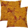 thumbnail image 1 of Yellow Leaf Pillow Covers 18X18 Inch Summer Tropical Monstera Leaves Plant Decorative Pillow Cases Set of 2 Botanical Cotton Linen Throw Pillows Modern Home Decor for Couch Cushion Outdoor, 1 of 6