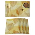 thumbnail image 1 of Yellow Leaves Placemats Set of 8 Botanical Fall Foliage Farmhouse Retro Plants Place Mats Indoor Wipeable Table Mats Washable Cloth Dining Table Placemats for Kitchen Holiday Party Decor 13x19 Inch, 1 of 9