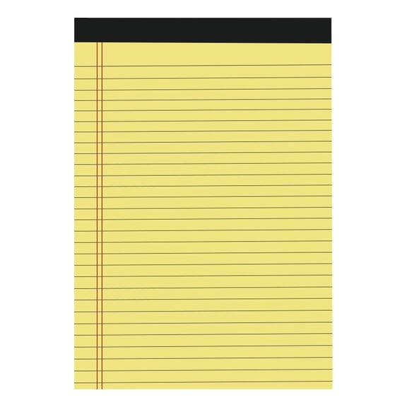 Yellow Legal Pads Wide Ruled Lined Writing Note Pads for Office Supplies, 8" X 5", White, 30 Lines, 80 Gsm, 1-Pack Of 50 Perforated Sheets