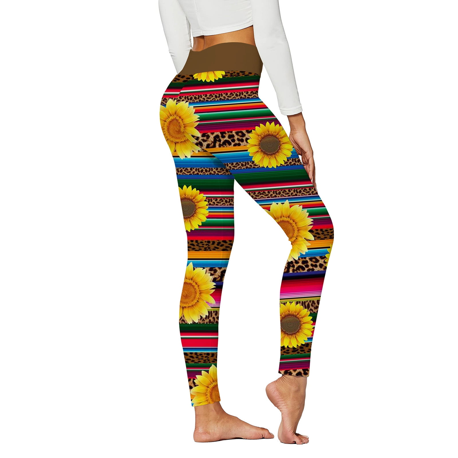 Yellow Leggings For Women Tribal Style Printed High Waisted Yoga Full  Length Workout Running Sports Tights Lift Yoga Legging Size XL