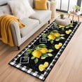 thumbnail image 1 of Yellow Lemon 2'x6' Runner Rugs for Hallway Kitchen Bedside Non Slip Washable, Summer Botanical Black White Checkered Entryway Rug Runners with Rubber Backing, Long Carpet Runner for Laundry Room, 1 of 8
