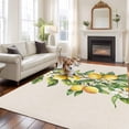 thumbnail image 1 of Yellow Lemon Area Rug 5x8 FT, Non Slip Bedroom Throw Carpet, Spring Botanical Leaves Fruit Farmhouse Washable Soft Floor Carpet Non-Shedding Rug for Living Room Nursery Dorm Office, 1 of 9