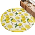 thumbnail image 1 of Yellow Lemon Area Rugs 3.3' (Round) Floral Leaf Summer Fruit Farmhouse Pastoral Floor Rug&nbsp;Non Slip Low Pile Ultra Soft Throw Carpet for Entryway Indoor Entrance Kitchen Bathroom, 1 of 9