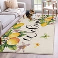 thumbnail image 1 of Yellow Lemon Area Rugs 4x6 ft Butterfly Flower Green Leaf Retro Linen Washable Rug Non Slip Indoor Carpet Absorbent Floor Mat for Living Room Bedroom Dining Room, 1 of 9