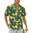 thumbnail image 1 of Yellow Lemon Beach Shirt Bright Fruit Print Summer Casual Shirts Men Classic Blouses Short, 1 of 5