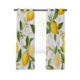 thumbnail image 1 of Yellow Lemon Blackout Curtains, Light Blocking Print Window Curtains, White Flowers Elegant Country Plants Thermal Insulated Window Drapes for Living Room Kitchen Cafe 2 Panels, 55"W x 39"L, 1 of 9