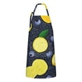thumbnail image 1 of Yellow Lemon Blueberries DarkBlue Pattern Apron-Garden Aprons for Women with Pockets-Cotton Linen Waterproof Kitchen Cooking Gardening Aprons Adjustable for Kitchen,Cooking,BBQ and Salon 33x27 Inch, 1 of 7