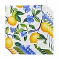 thumbnail image 1 of Yellow Lemon Cloth Napkins, Blue Flower Botanical Blossom Motif Spring Washable and Reusable Dinner Napkins Set of 4, Table Napkin for Kitchen Party Birthday Wedding Hotel Housewarming 20"x20", 1 of 8