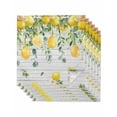 thumbnail image 1 of Yellow Lemon Cloth Napkins Set of 6 Reusable Dinner Napkins, Green Eucalyptus Wood Grain Farmhouse Cocktail Napkin Washable Table Napkins for Wedding/Holiday Party/Baby Shower 20"x20", 1 of 7