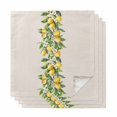 thumbnail image 1 of Yellow Lemon Cloth Napkins, Spring Botanical Leaves Fruit Farmhouse Washable and Reusable Dinner Napkins Set of 4, Table Napkin for Kitchen Party Birthday Wedding Hotel Housewarming 20"x20", 1 of 8