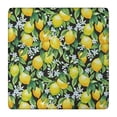 thumbnail image 1 of Yellow Lemon Flowers Black Pattern Square Fitted Tablecloth with Elastic Edge,Square Table Cover,Washable Elastic Table Cover for Home Kitchen Party Decor 36"x36", 1 of 6
