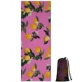 thumbnail image 1 of Yellow Lemon Flowers Pink Pattern Hot Yoga Mat Towel Non Slip for Hot Yoga - Quick-Drying Yoga Mat Cover with 4 Corner Pockets with Travel Bag - Hot Yoga Towel Non Slip 74"x26", 1 of 6