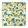 thumbnail image 1 of Yellow Lemon Fruit Branches White Pattern Square Fitted Tablecloth with Elastic Edge,Square Table Cover,Washable Elastic Table Cover for Home Kitchen Party Decor 34"x34", 1 of 6