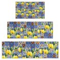 thumbnail image 1 of Yellow Lemon Fruit Clusters Blue Pattern Kitchen Rugs Sets Of 3,Kitchen Runner Rugs Non Skid Washable,Decorative Kitchen Floor Mats for Kitchen,Sink,Laundry,17"x30"+ 17"x47" + 17"x59", 1 of 6