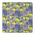 thumbnail image 1 of Yellow Lemon Fruit Clusters Blue Pattern Square Fitted Tablecloth with Elastic Edge,Square Table Cover,Washable Elastic Table Cover for Home Kitchen Party Decor 36"x36", 1 of 6