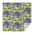 thumbnail image 1 of Yellow Lemon Fruit Clusters Blue Pattern Square Tablecloth,Waterproof Square Table Cover,Wipeable Spillproof Washable Table Cover for Home Kitchen Party Decor 52"x52"(132x132cm), 1 of 6