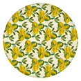 thumbnail image 1 of Yellow Lemon Fruit Clusters White Pattern Round Fitted Tablecloth with Elastic Edge,Dining Table Cover Waterproof,Outdoor Round Tablecloth for Camping,Dining,Indoor and Outdoor, 1 of 7