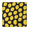 thumbnail image 1 of Yellow Lemon Fruit Dots Black Pattern Square Fitted Tablecloth with Elastic Edge,Square Table Cover,Washable Elastic Table Cover for Home Kitchen Party Decor 34"x34", 1 of 6