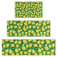 thumbnail image 1 of Yellow Lemon Fruit Dots Green Pattern Kitchen Rugs Sets Of 3,Kitchen Runner Rugs Non Skid Washable,Decorative Kitchen Floor Mats for Kitchen,Sink,Laundry,17"x30"+ 17"x47" + 17"x59", 1 of 6