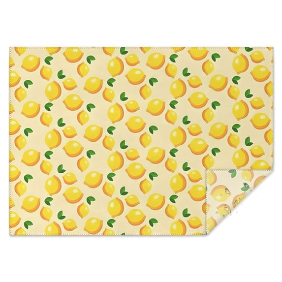Yellow Lemon Fruit Dots LightYellow Pattern Rectangle Tablecloth 60"x84",Waterproof Polyester Rectangle Table Cloth, Wipeable Spillproof Polyester Tablecloth for Dining, Camping, Indoor and Outdoor