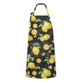 thumbnail image 1 of Yellow Lemon Fruit Flowers Black Pattern Apron-Garden Aprons for Women with Pockets-Cotton Linen Waterproof Kitchen Cooking Gardening Aprons Adjustable for Kitchen,Cooking,BBQ and Salon 33x27 Inch, 1 of 7