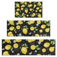 thumbnail image 1 of Yellow Lemon Fruit Flowers Black Pattern Kitchen Rugs Sets Of 3,Kitchen Runner Rugs Non Skid Washable,Decorative Kitchen Floor Mats for Kitchen,Sink,Laundry,17"x30"+ 17"x47" + 17"x59", 1 of 6