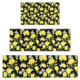thumbnail image 1 of Yellow Lemon Fruit Flowers Black Pattern Kitchen Rugs Sets Of 3,Kitchen Runner Rugs Non Skid Washable,Decorative Kitchen Floor Mats for Kitchen,Sink,Laundry,17"x30"+ 17"x47" + 17"x59", 1 of 6