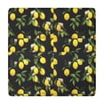 thumbnail image 1 of Yellow Lemon Fruit Flowers Black Pattern Square Fitted Tablecloth with Elastic Edge,Square Table Cover,Washable Elastic Table Cover for Home Kitchen Party Decor 34"x34", 1 of 6