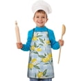 thumbnail image 1 of Yellow Lemon Fruit Flowers BlueWhite Pattern Kids Aprons for Girls and Boys,Adjustable Neck Strap Toddler Aprons for Kids Cooking Baking, 1 of 6