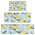 thumbnail image 1 of Yellow Lemon Fruit Flowers BlueWhite Pattern Kitchen Rugs Sets Of 3,Kitchen Runner Rugs Non Skid Washable,Decorative Kitchen Floor Mats for Kitchen,Sink,Laundry,17"x30"+ 17"x47" + 17"x59", 1 of 6