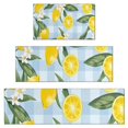 thumbnail image 1 of Yellow Lemon Fruit Flowers BlueWhite Pattern Kitchen Rugs Sets Of 3,Kitchen Runner Rugs Non Skid Washable,Decorative Kitchen Floor Mats for Kitchen,Sink,Laundry,17"x30"+ 17"x47" + 17"x59", 1 of 6